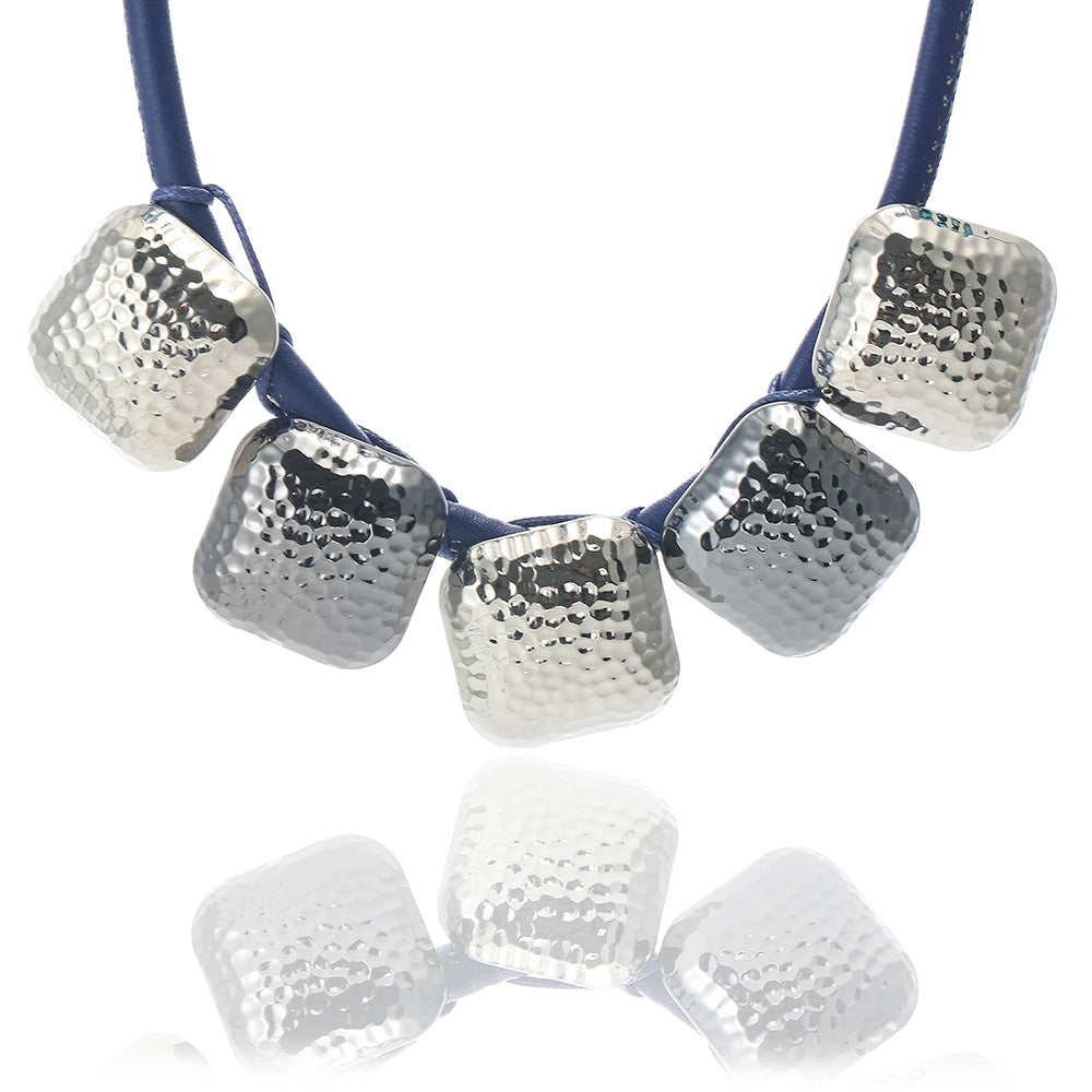 Vintage Irregular Square Clavicle Women Necklace
