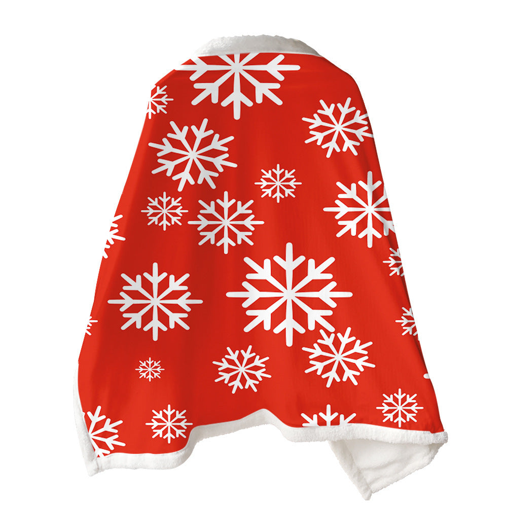 2 In 1 Warm Soft Throw Blanket for Christmas