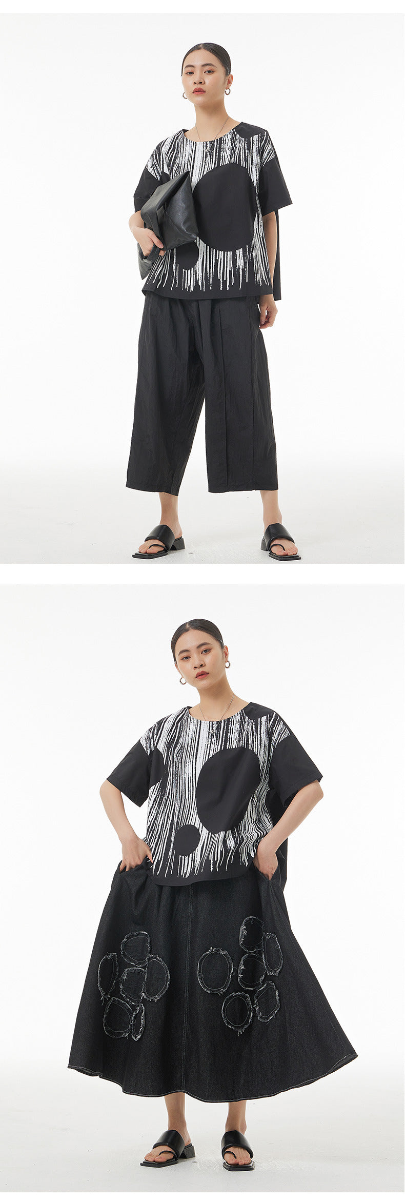 Abstract Summer Plus Sizes Women T Shirts