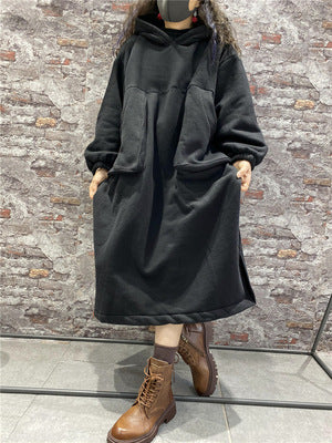 Winter Velvet Plus Sizes Women Cozy Long Dresses