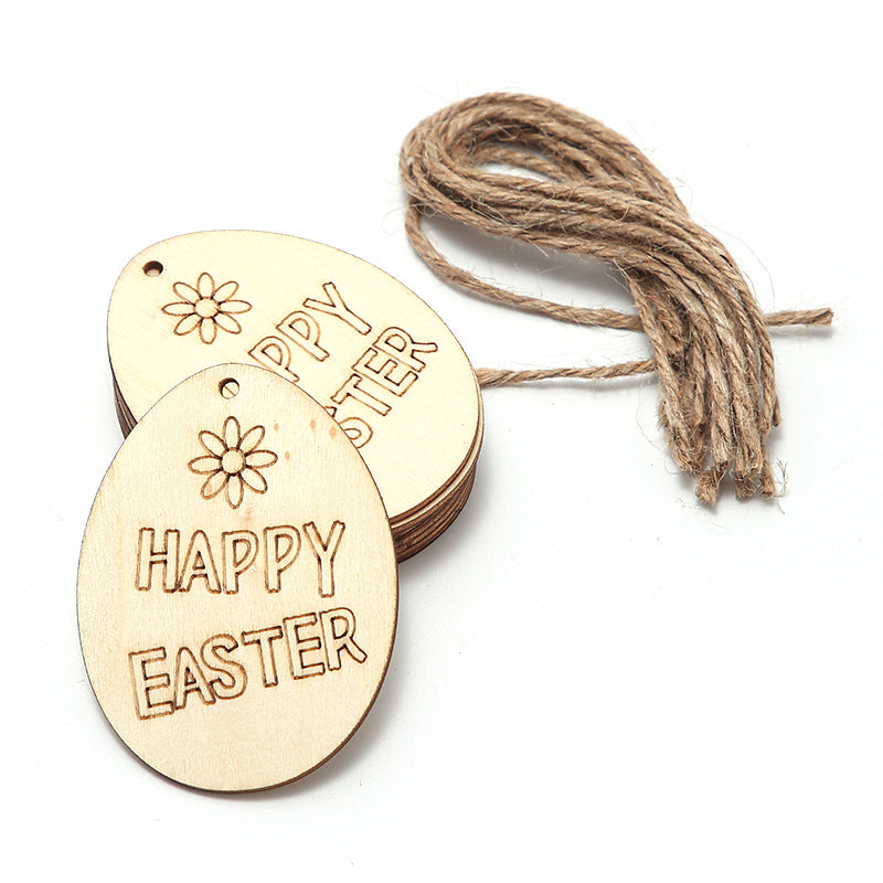 Happy Easter Day Wooden DIY Pendant for Decoration