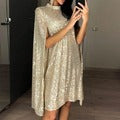 Sexy Stand Collar Sequined Party Dresses