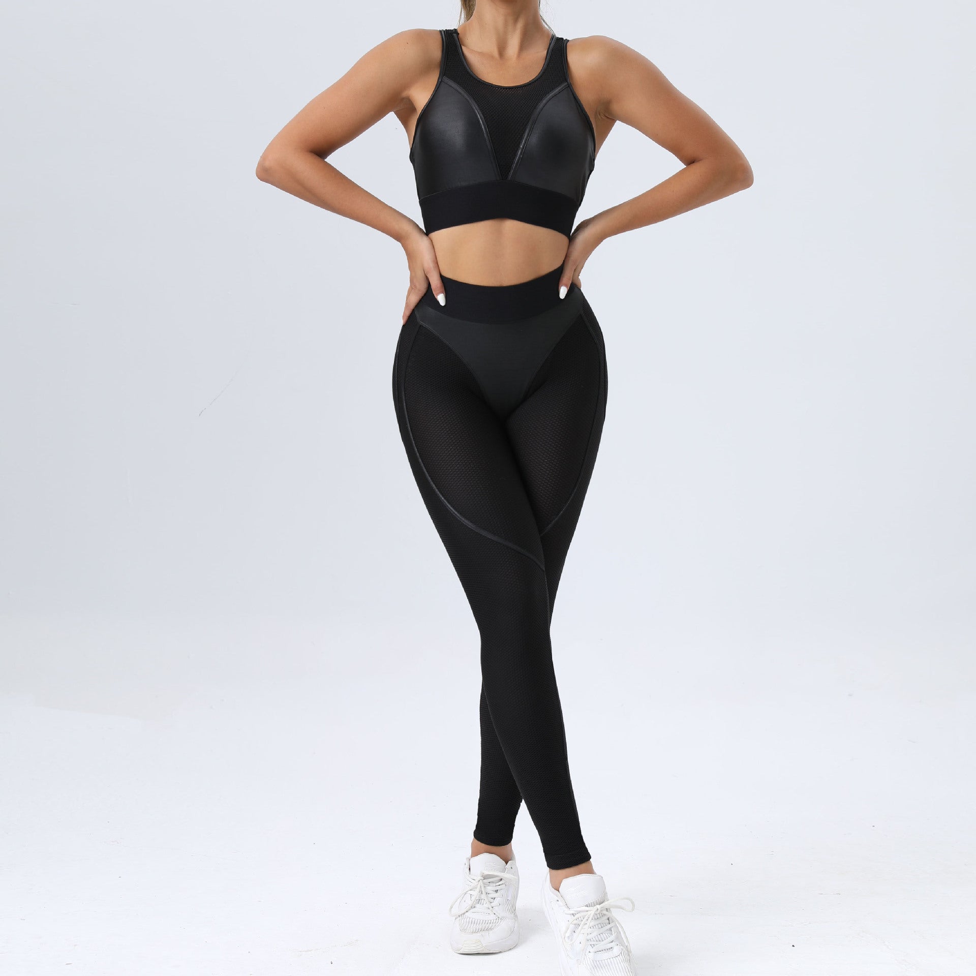 Sexy Black Two Pieces Sport Suits for Women