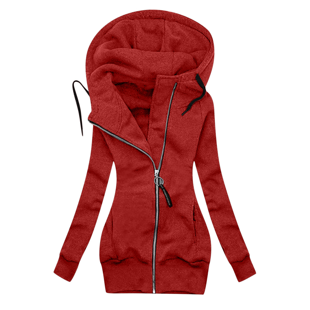 Women Zipper Warm Hoodies Overcoat