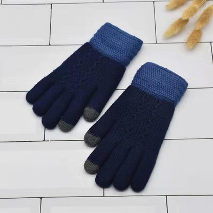 Winter Warm Velvet Knitted Gloves for Men and Women