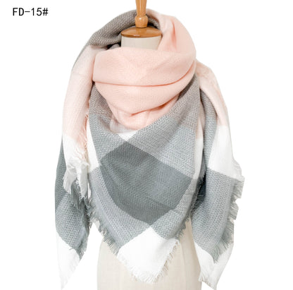 Winter Warm Plaid Scarves for Women