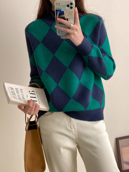 Vintage High Neck Pullover Sweaters for Women