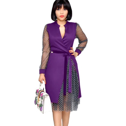Fashion Dot Print Plus Sizes Women Dresses