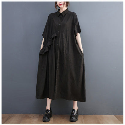 Summer Ruffled Plus Sizes Midi Shirts Dresses