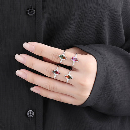 Fashion Colorful Sterling Silver Rings for Women