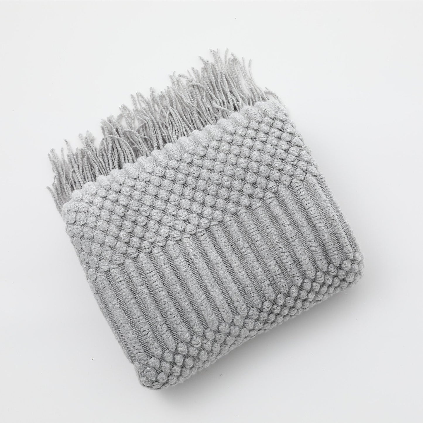 Soft Sofa Blanket with Tassels-Light Gray-127*152+12CM-Free Shipping at meselling99