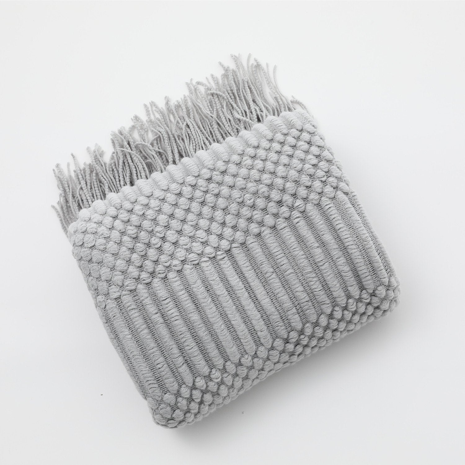 Soft Sofa Blanket with Tassels-Light Gray-127*152+12CM-Free Shipping at meselling99