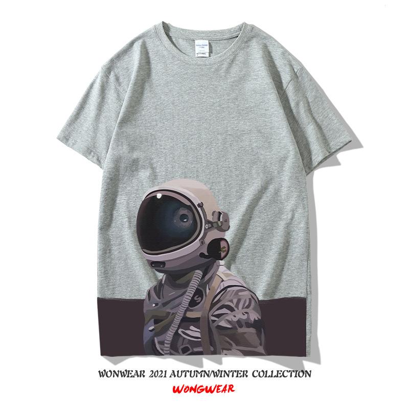 Summer Men Astronaut Short Sleeves T Shirts