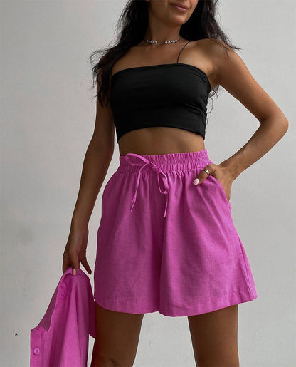 Casual Two Pieces Shirts and Shorts Summer Women Suits