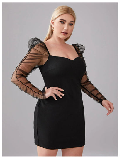 Black Tulle Plus Sizes Women Dresses