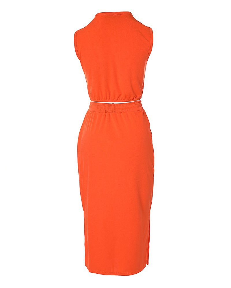 Casual Women Two Pieces Suits Tops and Skirts