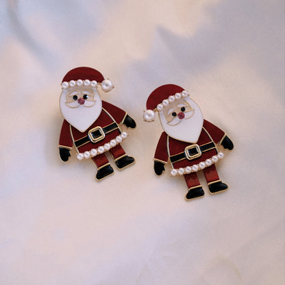 Christmas Santa Claus Women Studs Earrings
