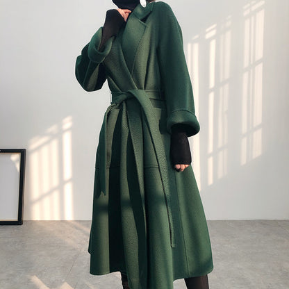 Luxury Woolen Winter Long Overcoat for Women