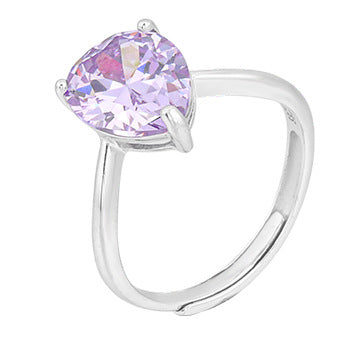 Fashion Sterling Silver Colorful Zircon Rings