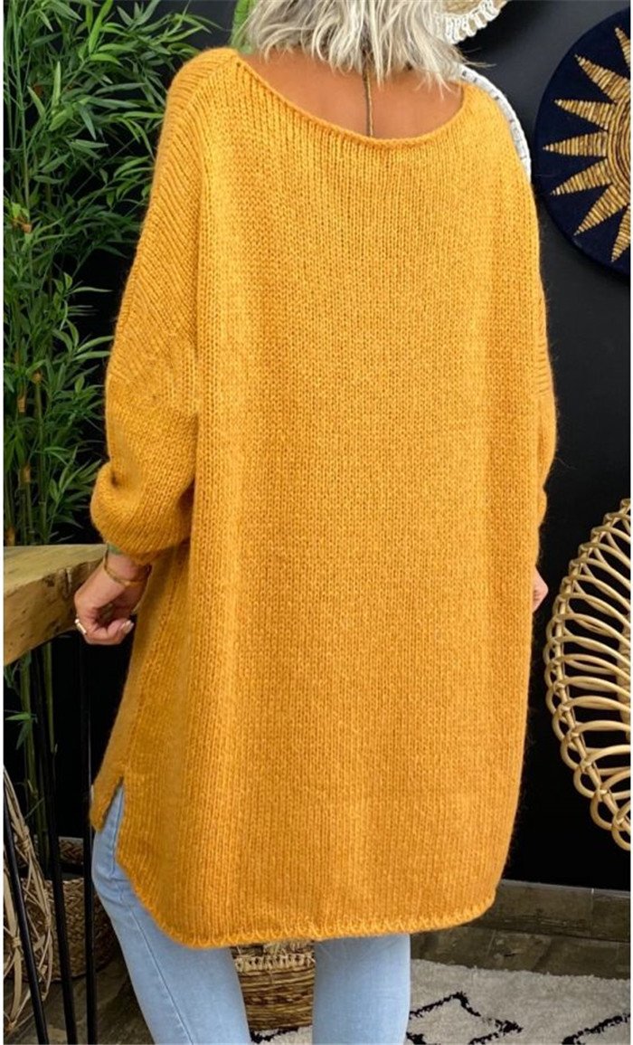 Casual Women Round Neck Knitting Loose Sweaters-STYLEGOING