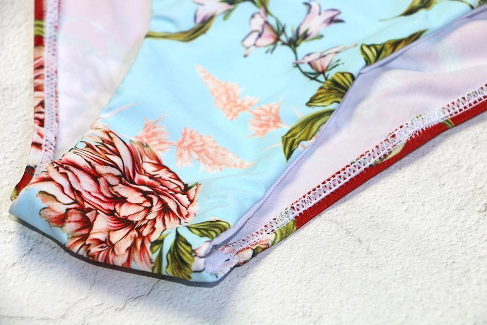 Sexy Flower Print One Piece Swimwear-STYLEGOING