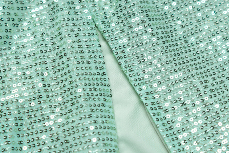 Sexy Light Green Split Front Evening Party Dresses