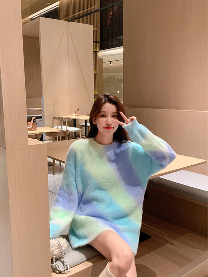 Lovely Dyed Soft Knitting Sweater Tops