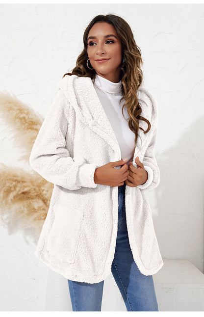 Casual Velvet Hoodies Coats for Women