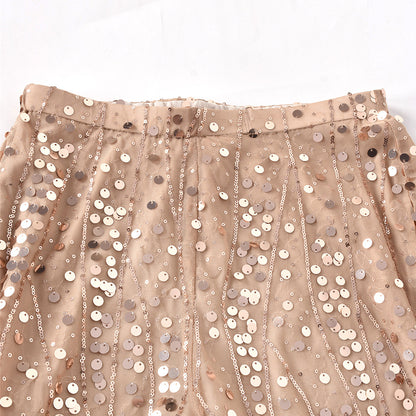 Gold Sequin Sexy Women Trumpet Pants