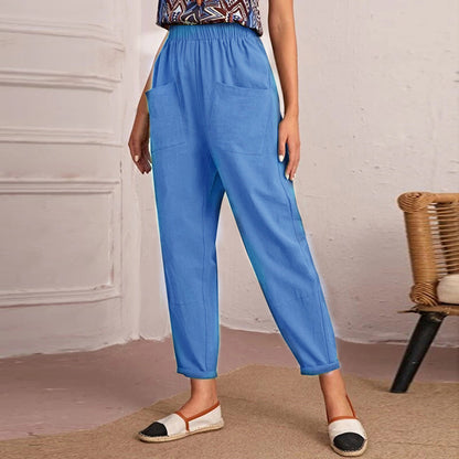 Leisure Elastic Waist Women Pants