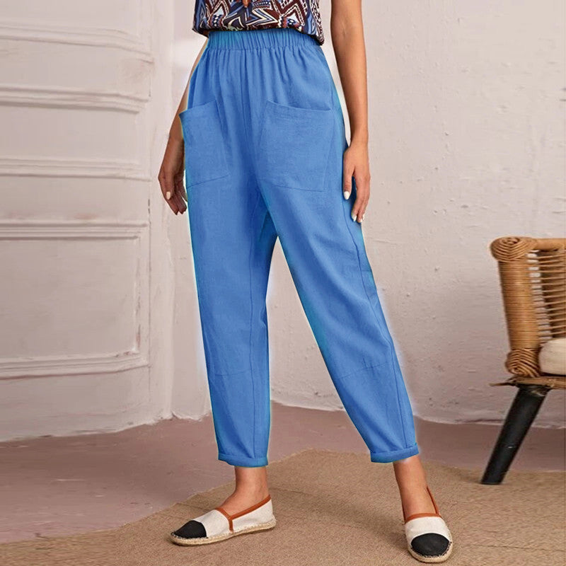 Leisure Elastic Waist Women Pants