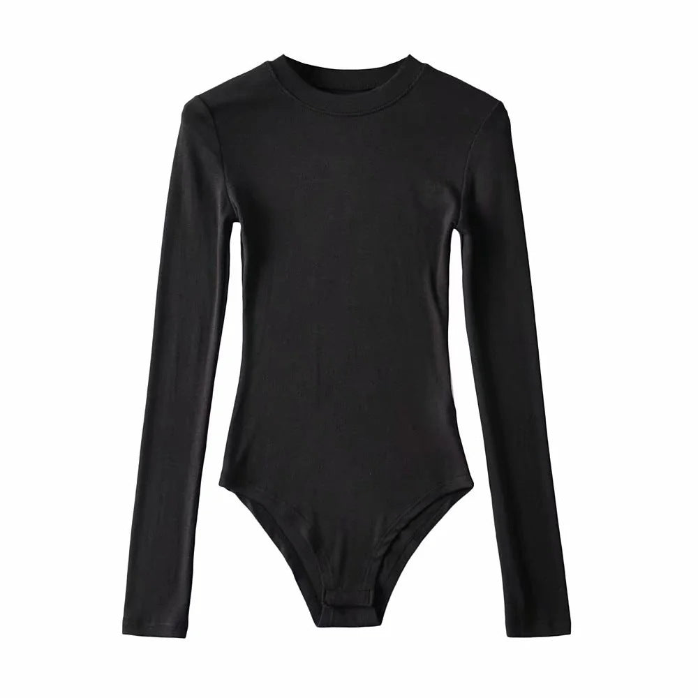 Sexy Tight Round Neck Long Sleeves Romper Shirts
