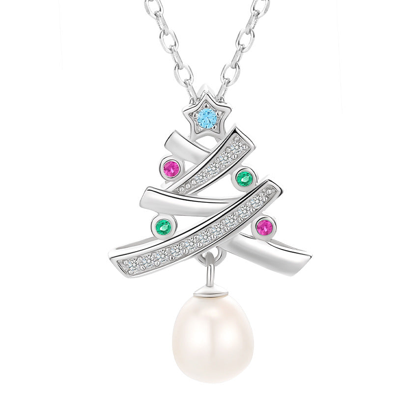 Merry Christmas Design Sterling Sliver Necklace for Women