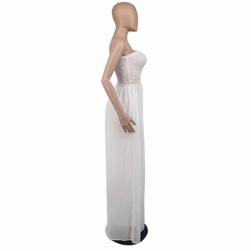 Sexy Strapless High Waist Chiffon Summer Jumpsuits