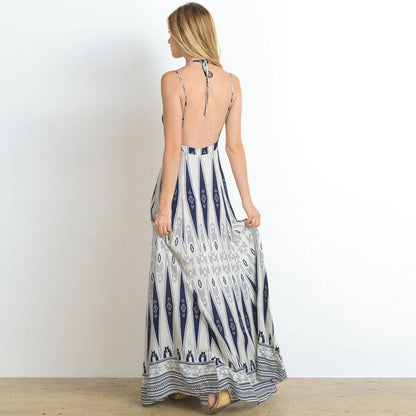 Summer Backless Sexy Long Beach Dresses