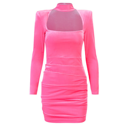 Sexy Square Neckline Long Sleeves Mini Dresses