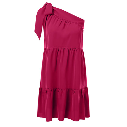 Sexy One Shoulder Chiffon Short Daily Sun Dresses