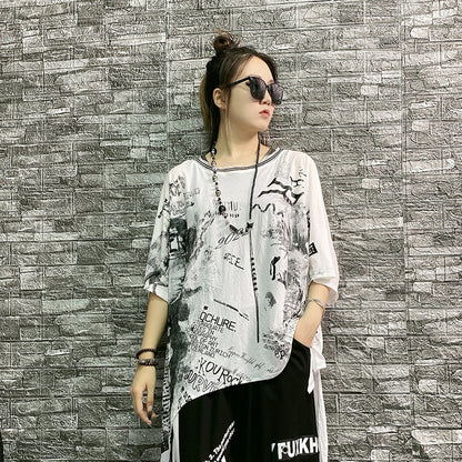 Designed Irregular Summer Plus Sizes T Shirts