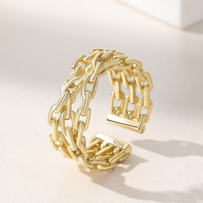 Fashion Bind Chains Silver Rings for Women