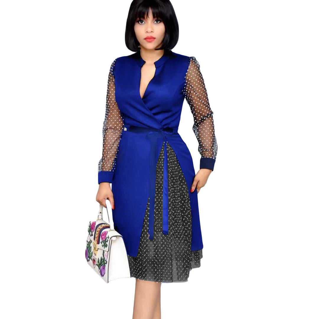 Fashion Dot Print Plus Sizes Women Dresses