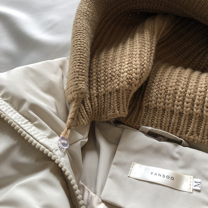 Winter Warm Short Cotton Coats with Knitting Hats