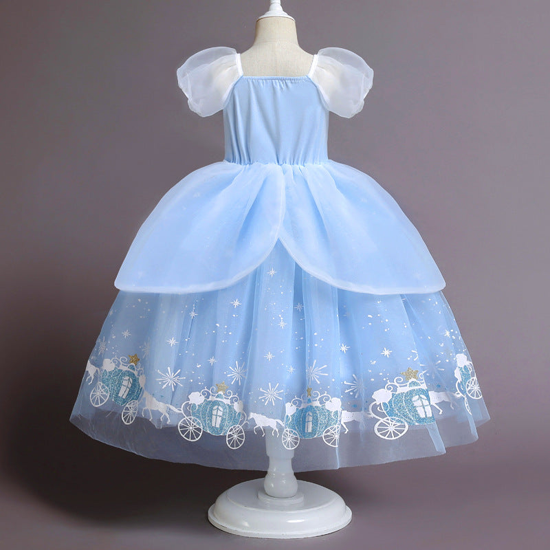 Lovely Cinderella Cosplay Costume Princess Dresses for Girls