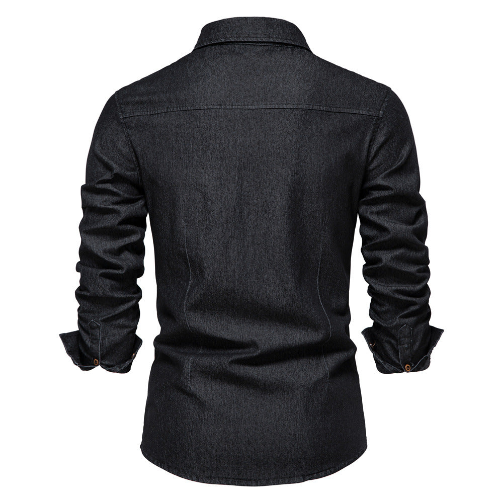 Casual Denim Long Sleeves Shirts for Men