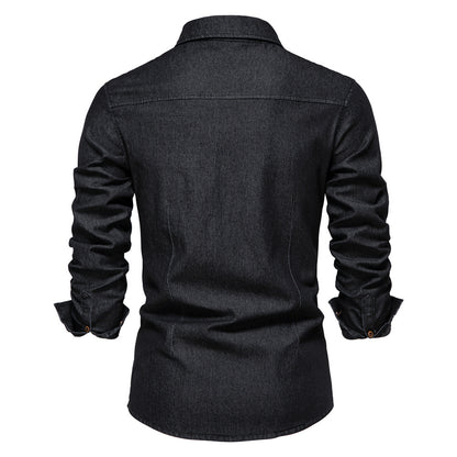 Casual Denim Long Sleeves Shirts for Men