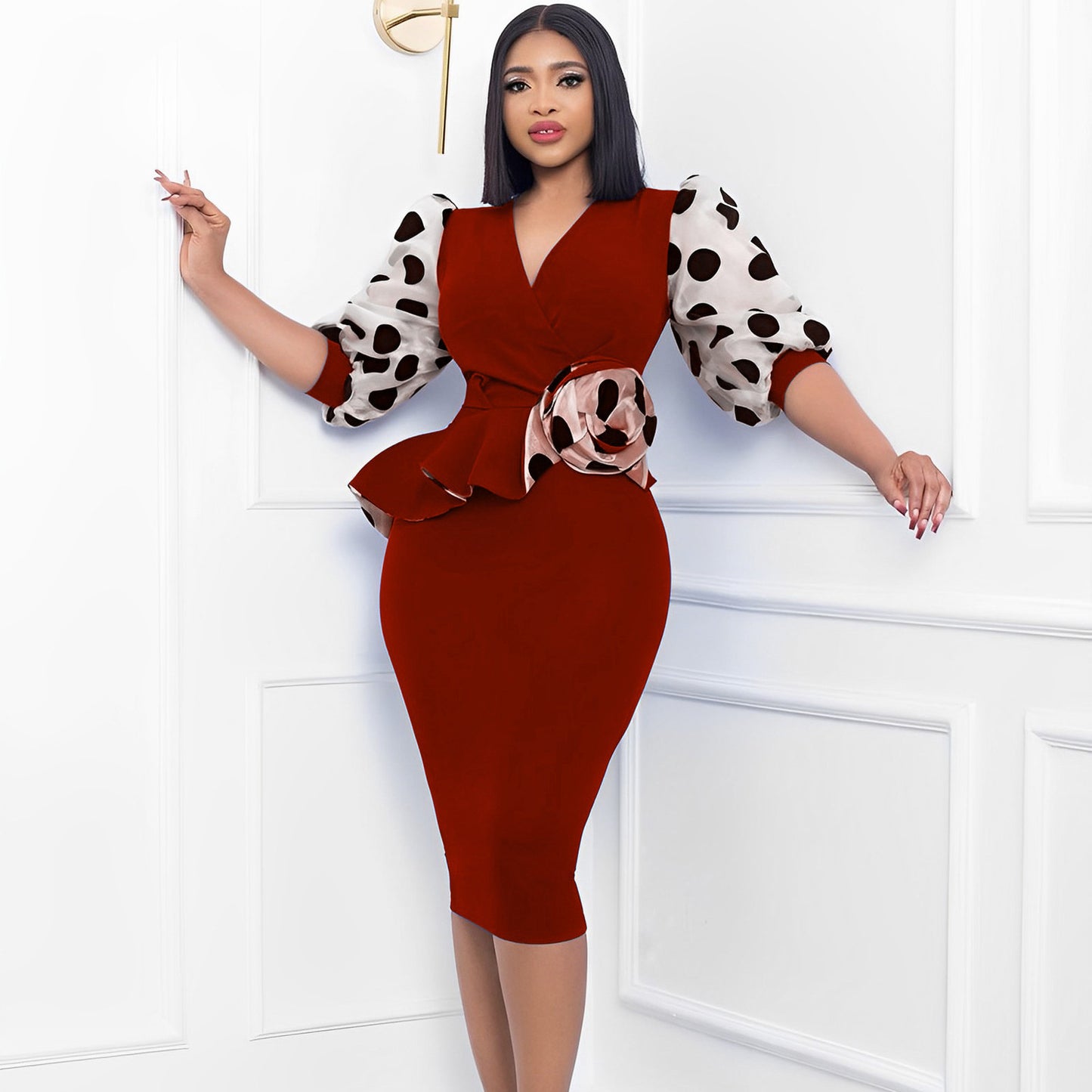 Elegant Puff Sleeves Women Dresses