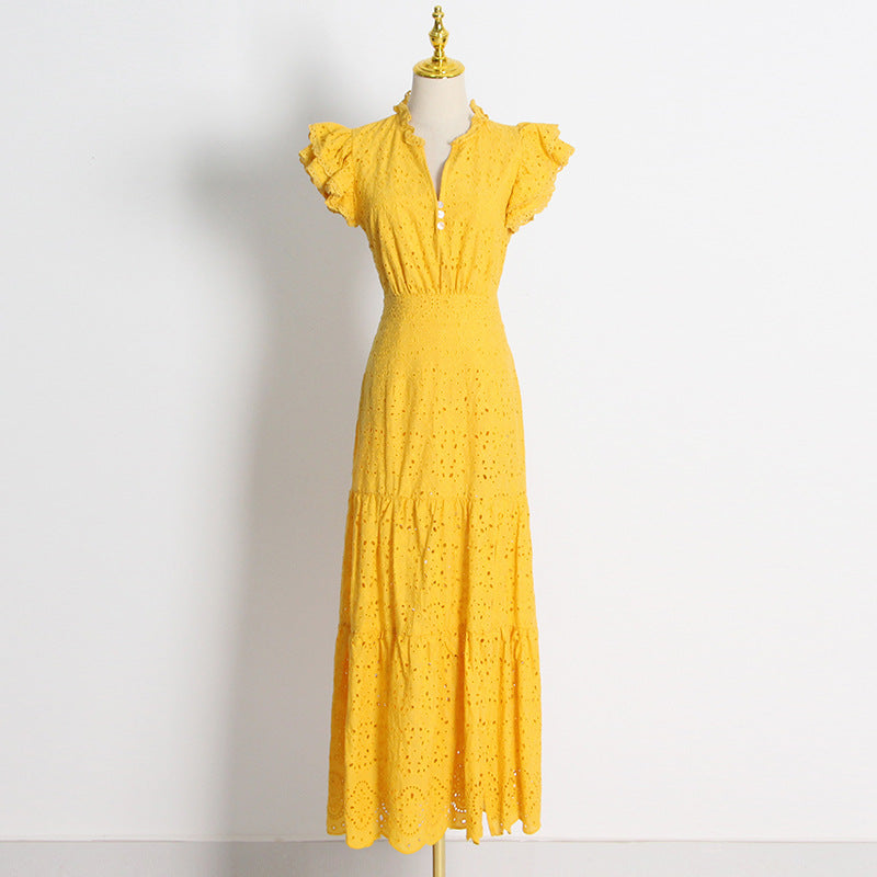 Vintage Embroidery Long Lace Dresses