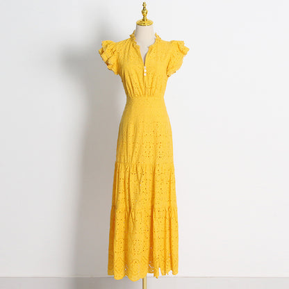 Vintage Embroidery Long Lace Dresses