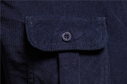 Men Long Sleeves Corduroy Business Shirts