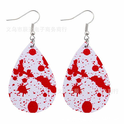Happy Halloween Skeleton Spider Print Earrings 2 Sets