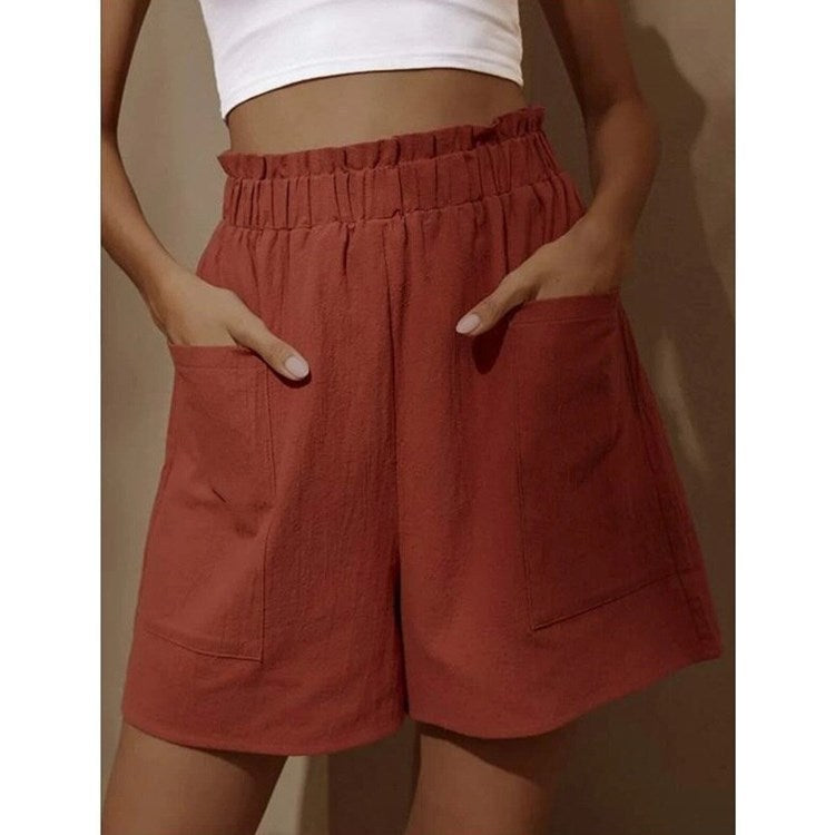 Casul Linen High Waist Summer Shorts for Women